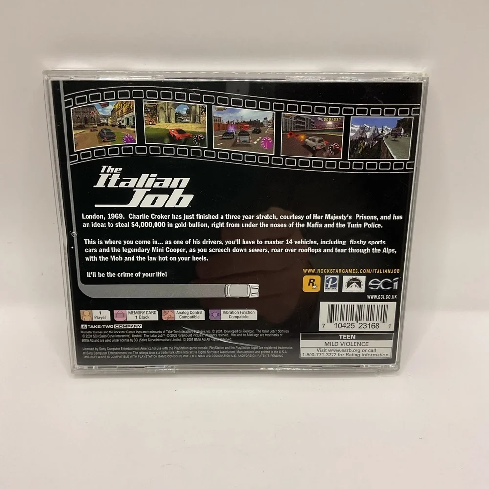 The Italian Job (Sony PlayStation 1, 2002) PS1 Black Label CIB Complete